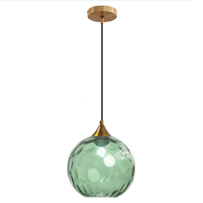 Modern Minimalist Spherical Round Iron Glass 1-Light Pendant Light For Dining Room