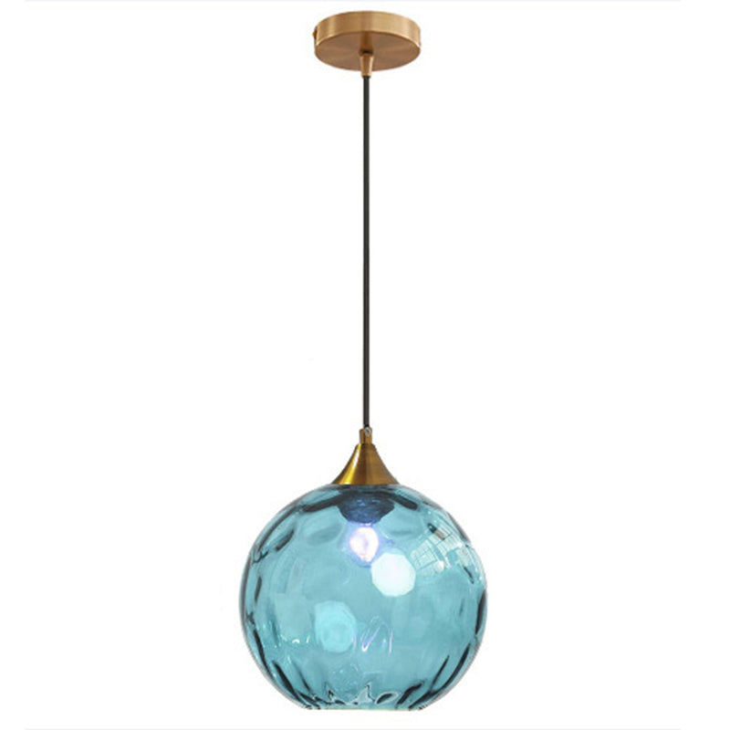 Modern Minimalist Spherical Round Iron Glass 1-Light Pendant Light For Dining Room