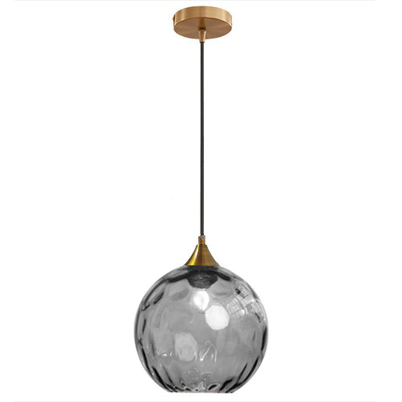Modern Minimalist Spherical Round Iron Glass 1-Light Pendant Light For Dining Room