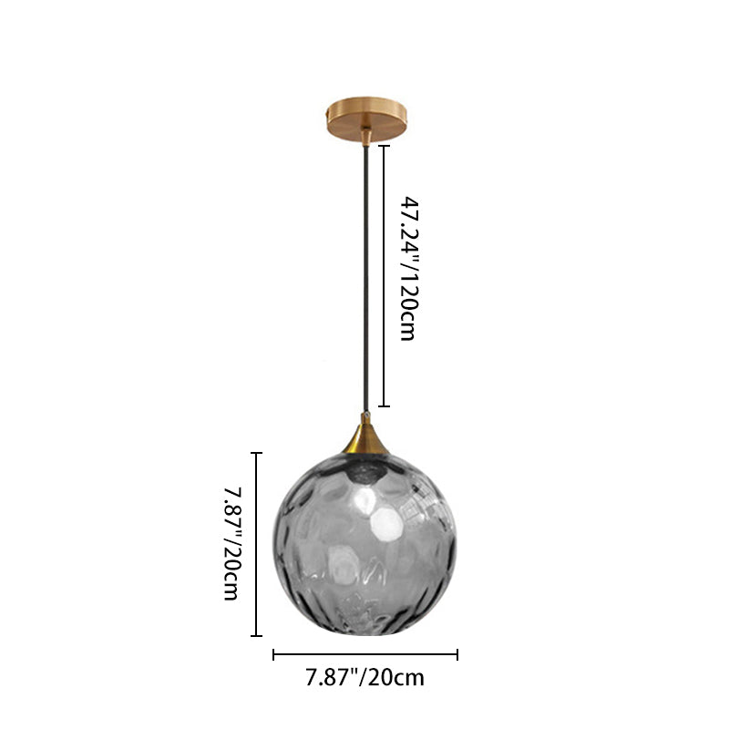 Modern Minimalist Spherical Round Iron Glass 1-Light Pendant Light For Dining Room