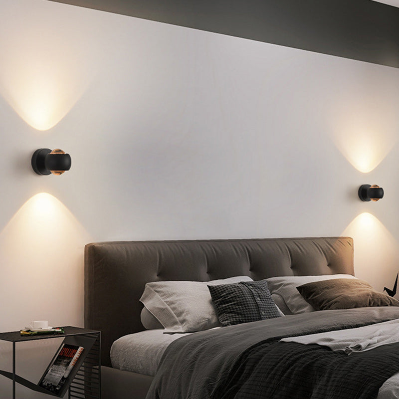 مصباح حائط LED دائري من الألومنيوم والحديد بتصميم عصري بسيط لغرفة المعيشة