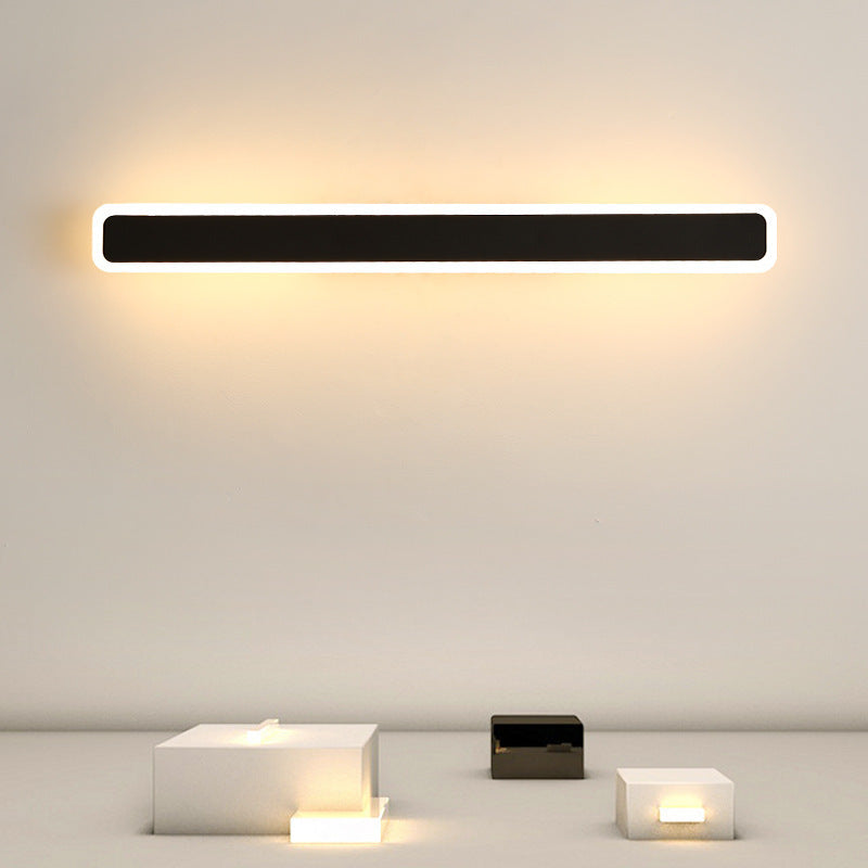 مصباح حائط LED مستطيل الشكل مصنوع من الحديد والأكريليك بتصميم عصري بسيط لغرفة المعيشة