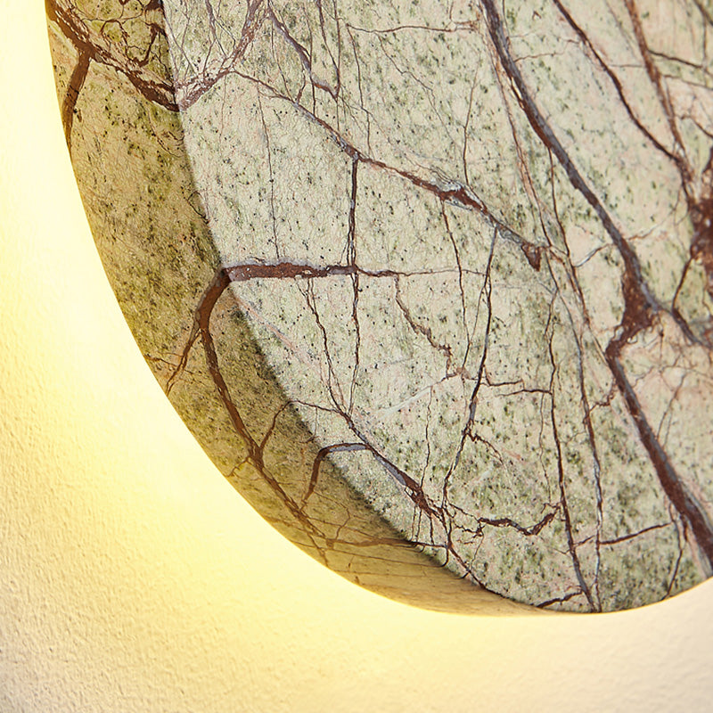 Contemporary Nordic Round Marble LED Wall Sconce Lamp For Living Room