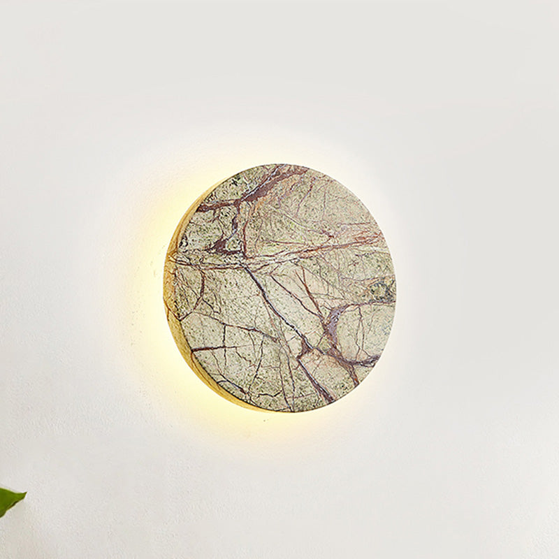 Contemporary Nordic Round Marble LED Wall Sconce Lamp For Living Room