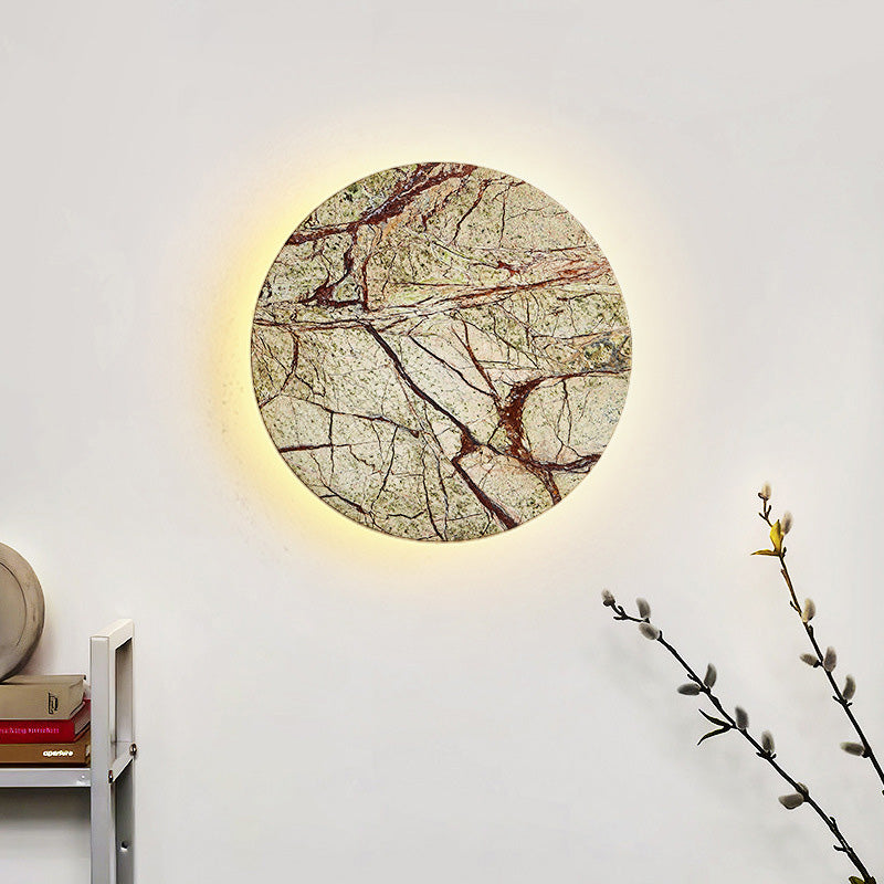 Contemporary Nordic Round Marble LED Wall Sconce Lamp For Living Room