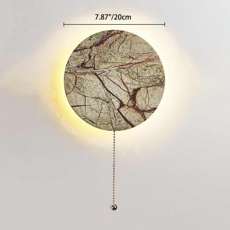 Contemporary Nordic Round Marble LED Wall Sconce Lamp For Living Room
