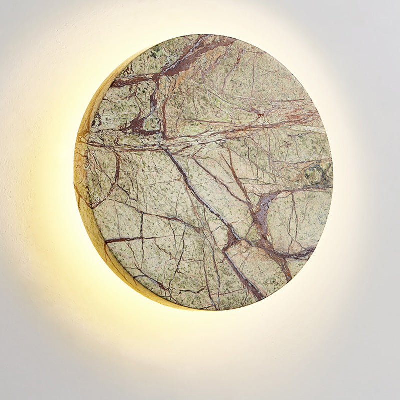 Contemporary Nordic Round Marble LED Wall Sconce Lamp For Living Room