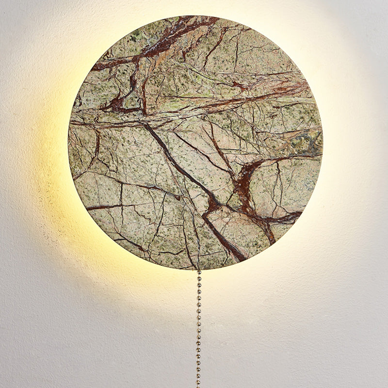 Contemporary Nordic Round Marble LED Wall Sconce Lamp For Living Room