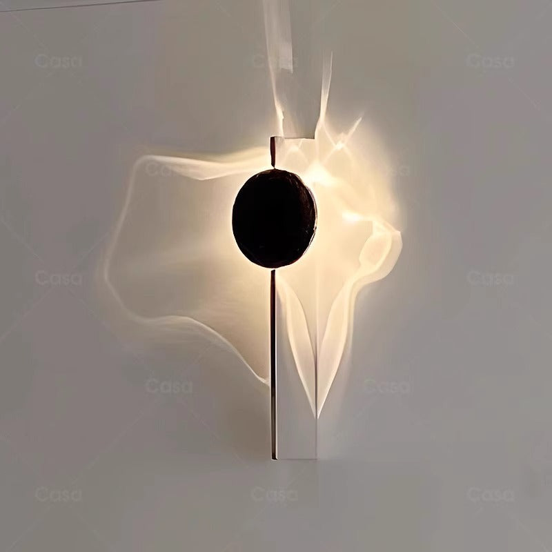 Contemporary Creative Rectangular Round Ripple Light Aluminum Stainless Steel Wall Sconce Lamp For Living Room