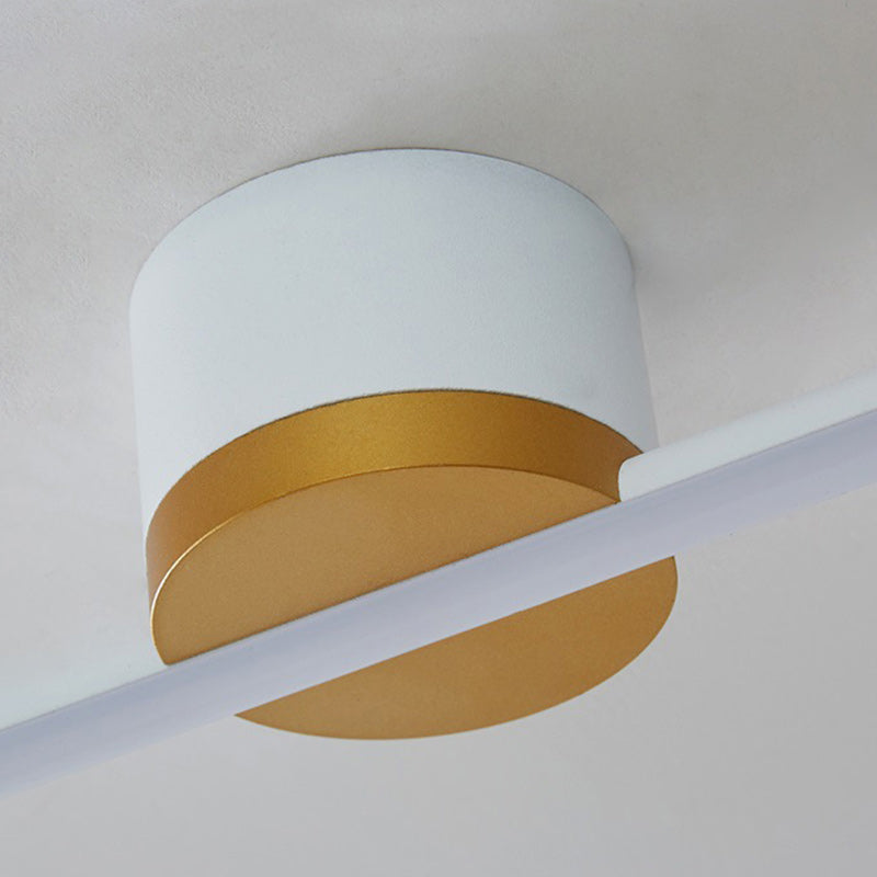 مصباح سقف LED شبه مسطح من الحديد والألومنيوم والسيليكون بتصميم عصري بسيط طويل لغرفة المعيشة