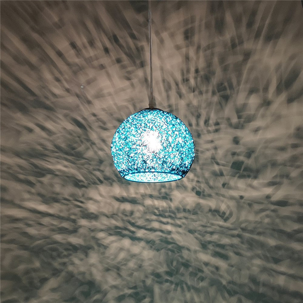 Modern Art Deco Orb Dome Aluminum 1-Light Pendant Light For Living Room
