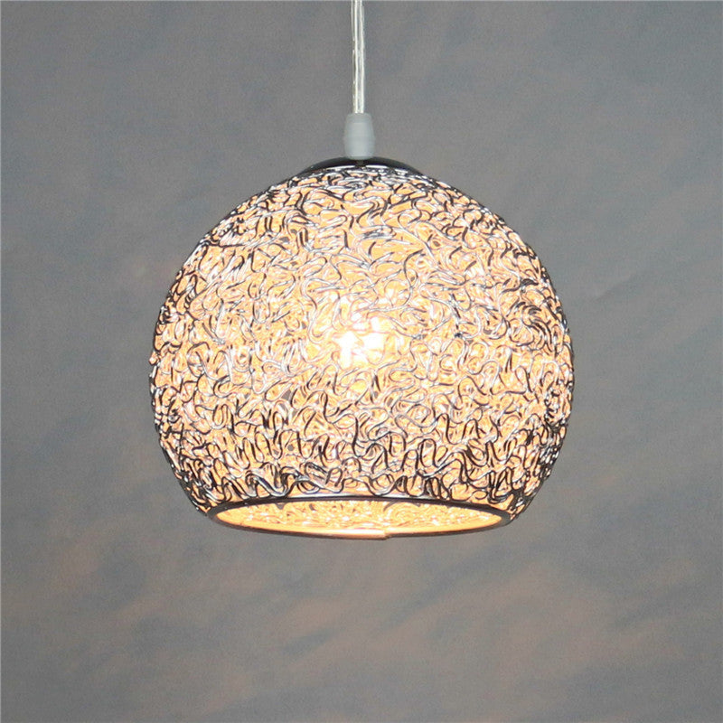 Modern Art Deco Orb Dome Aluminum 1-Light Pendant Light For Living Room
