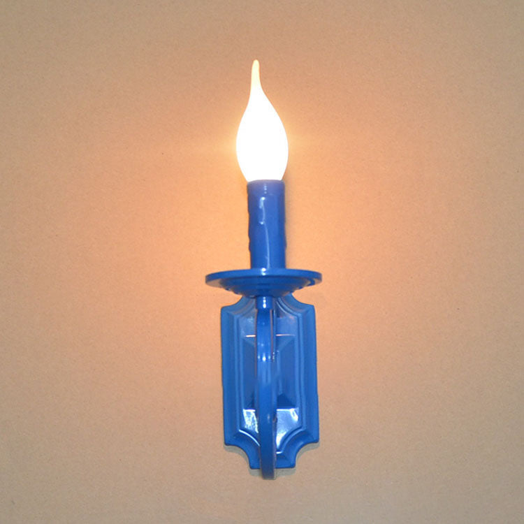 Traditional Vintage Candelabra Iron 1-Light Wall Sconce Lamp For Living Room