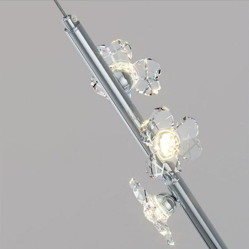 Contemporary Nordic Cylinder Flower Iron Acrylic LED Pendant Light For Bedroom
