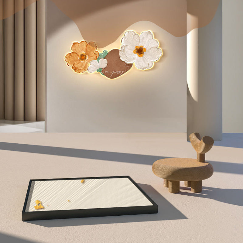 مصباح حائط LED من الأكريليك بتصميم زهرة زيتية حديثة لغرفة المعيشة