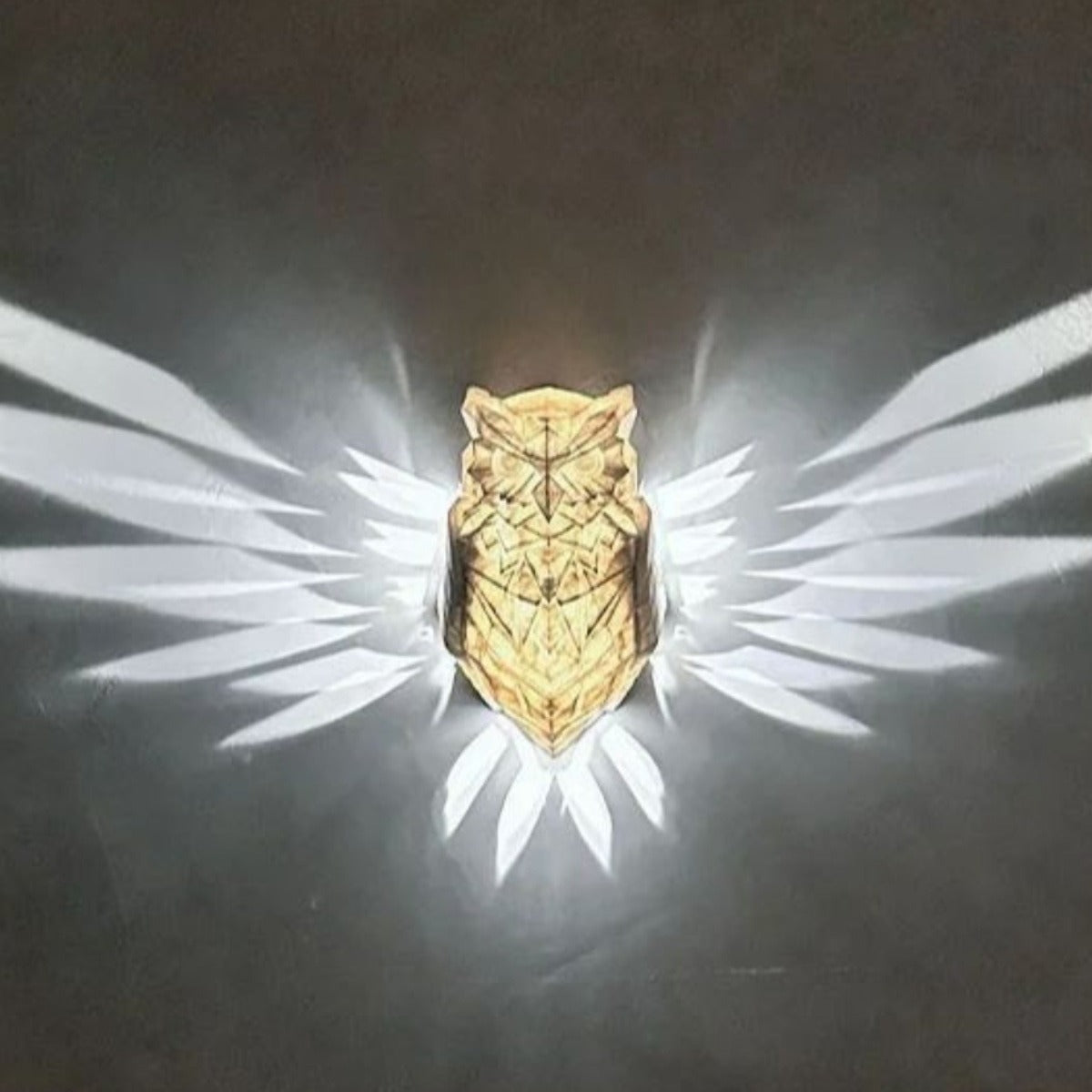 Contemporary Creative 3D Printed Eagle Owl Plastic LED Wall Sconce Lamp For Living Room