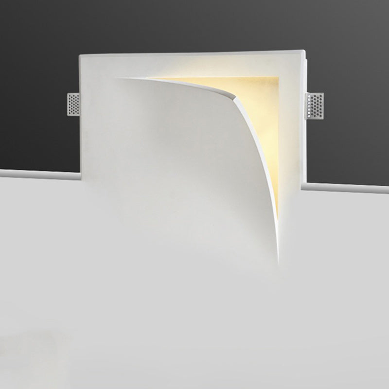 Modern Minimalist Square Opening Plaster 1-Light Wall Sconce Lamp For Living Room