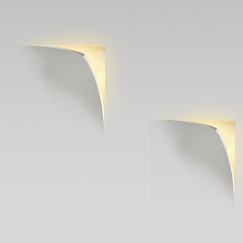 Modern Minimalist Square Opening Plaster 1-Light Wall Sconce Lamp For Living Room