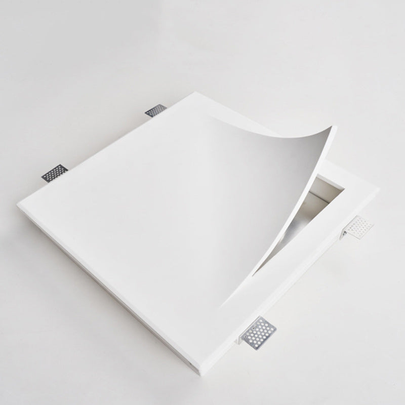 Modern Minimalist Square Opening Plaster 1-Light Wall Sconce Lamp For Living Room