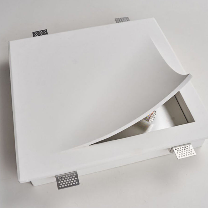 Modern Minimalist Square Opening Plaster 1-Light Wall Sconce Lamp For Living Room