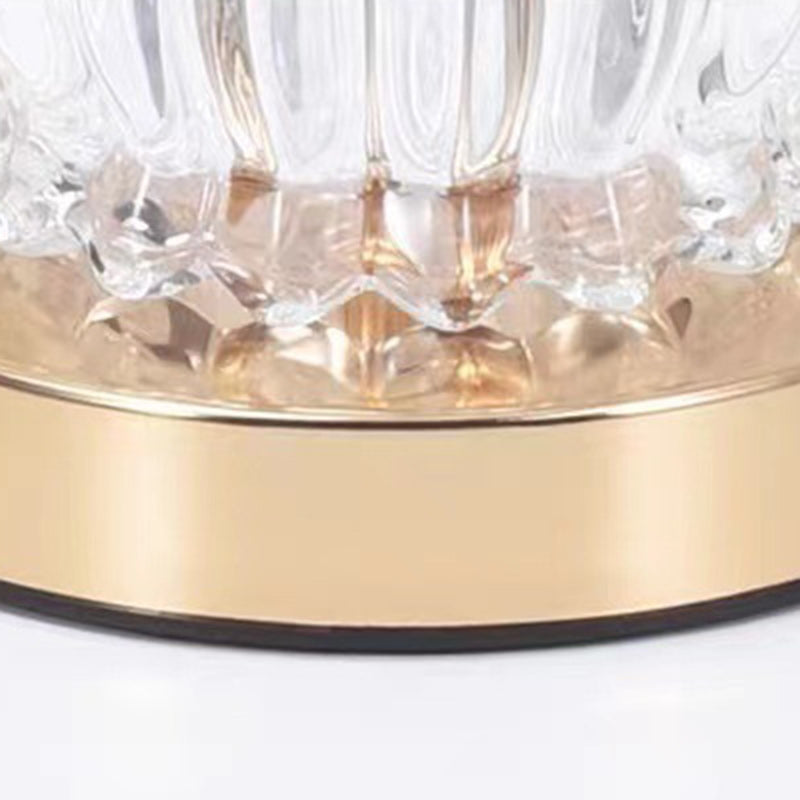 Modern Art Deco Pod Butterfly Hardware Glass Base Acrylic Shade LED Table Lamp For Bedroom