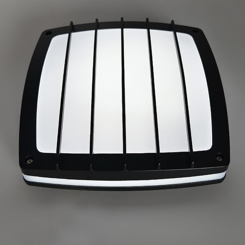 Traditional Vintage Waterproof Square Striped Aluminum PVC LED Flush Mount Ceiling Light For Living Room