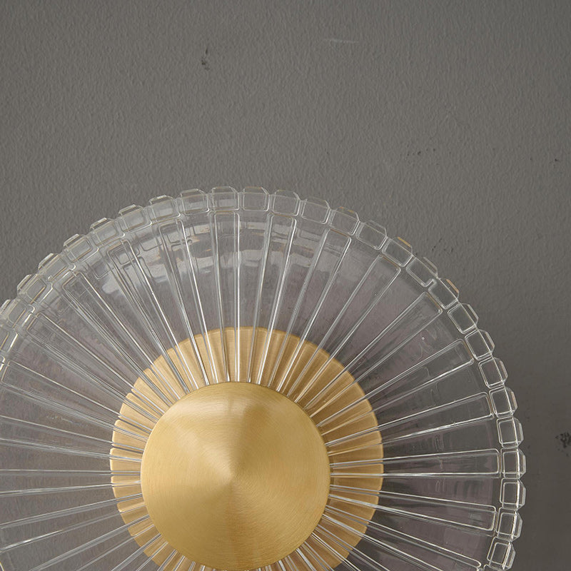 Modern Minimalist Round Striped Copper Acrylic LED Wall Sconce Lamp For Living Room