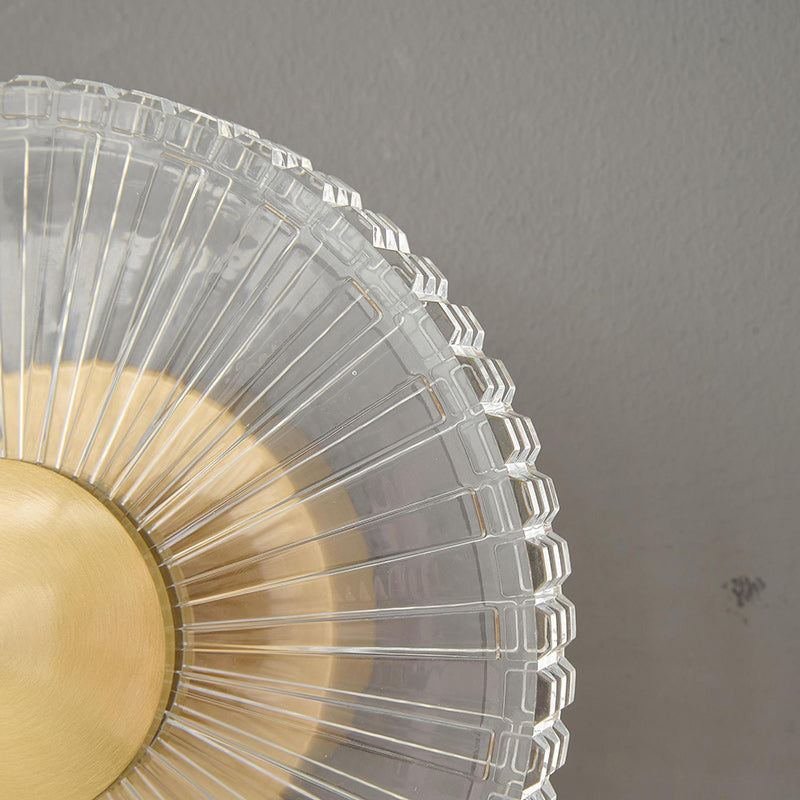 Modern Minimalist Round Striped Copper Acrylic LED Wall Sconce Lamp For Living Room