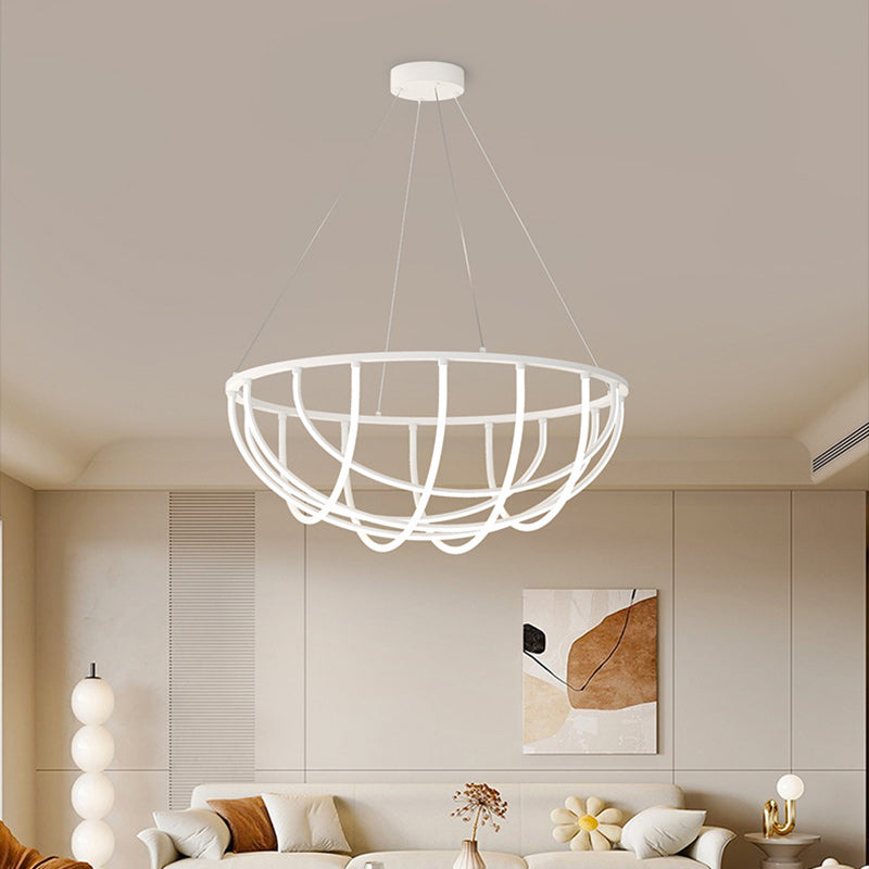 ثريا LED من الألومنيوم والسيليكون بتصميم عصري بسيط على شكل خط طويل غير منتظم لغرفة المعيشة