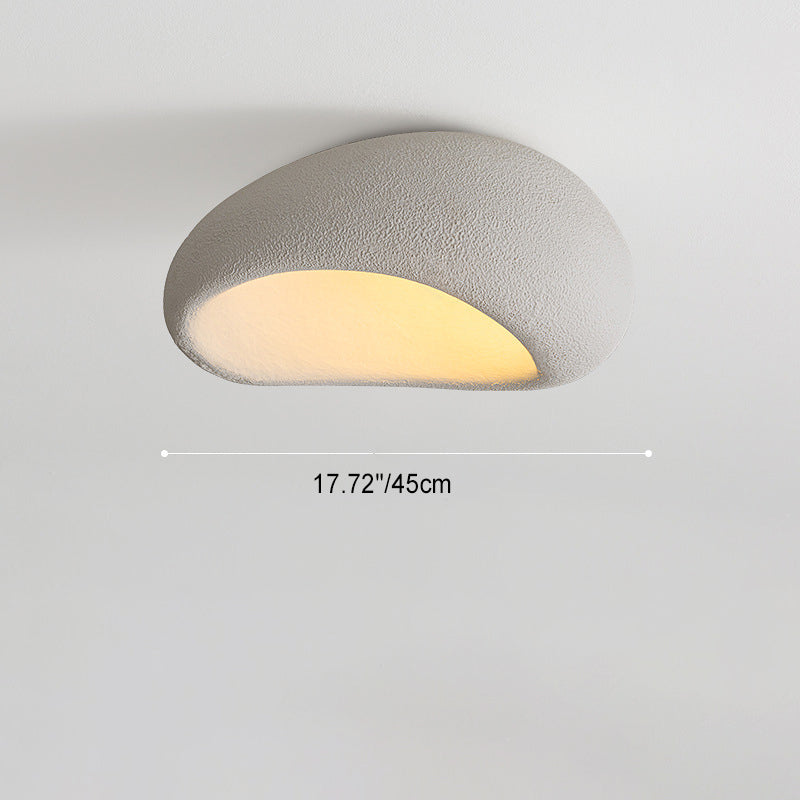 Contemporary Nordic Irregular Oval Resin Shade 1-Light Flush Mount Ceiling Light For Living Room