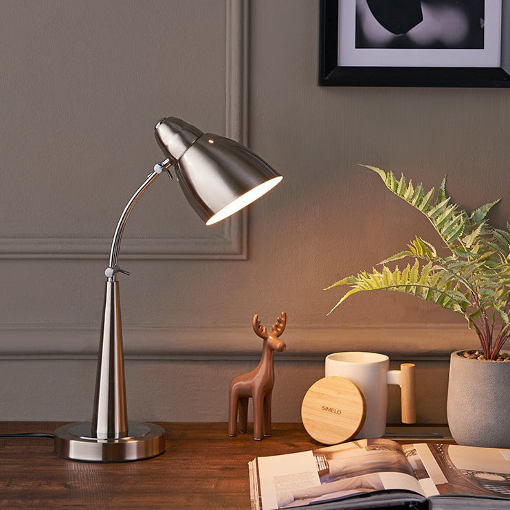 Traditional Vintage Rotatable Angle Dome Cone Iron Frame 1-Light Table Lamp For Living Room