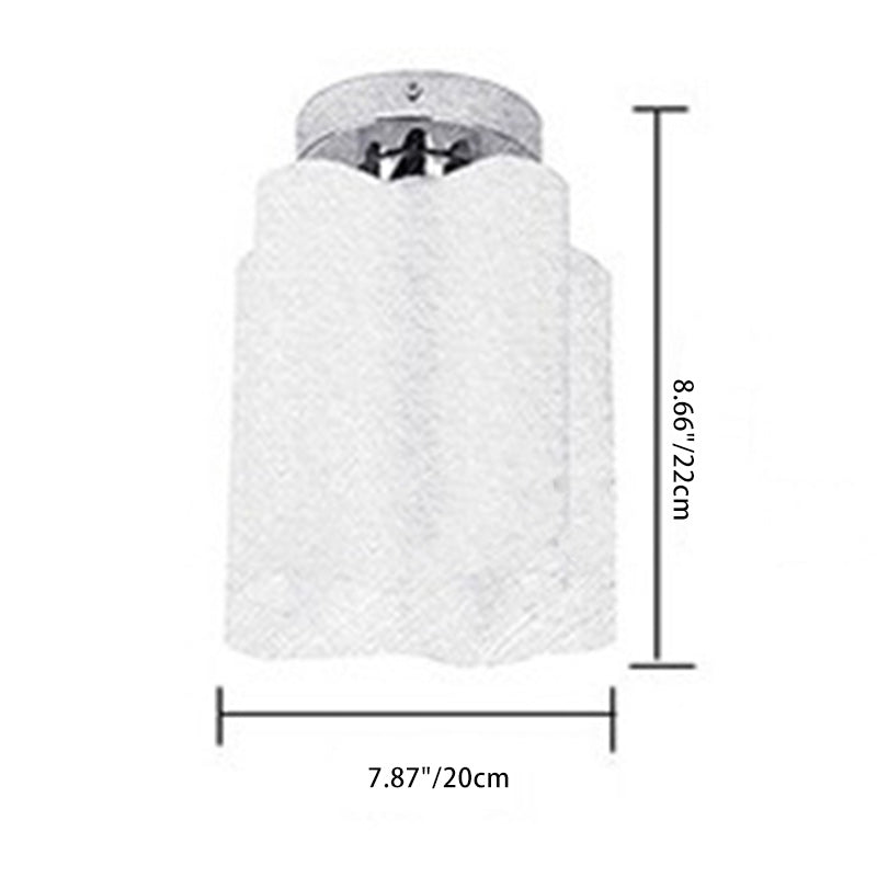 Modern Minimalist Round Column Flower Hardware Glass 1/3/4 Light Semi-Flush Mount Ceiling Light For Living Room