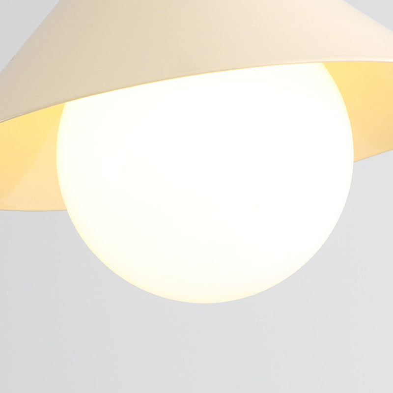Contemporary Creative Round Cone Iron Shade 1-Light Pendant Light For Bedroom