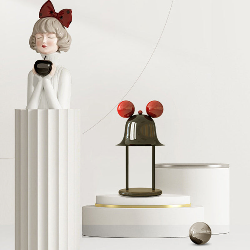 Contemporary Creative Cylinder Bell Shape Iron Shade 1-Light Table Lamp For Bedroom