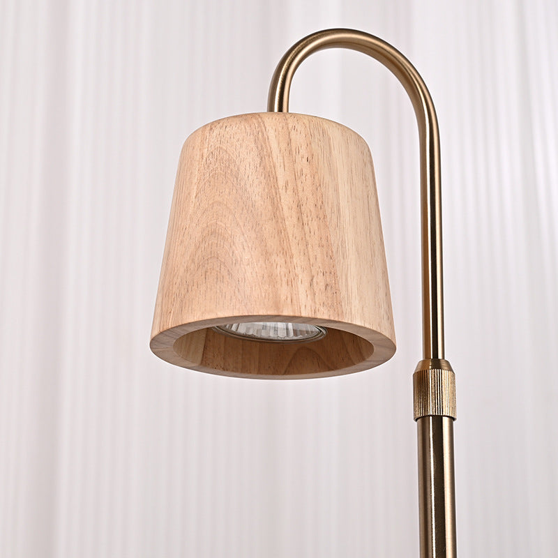Modern Minimalist Square Cylindrical Wooden Base Iron 1-Light Aroma Melting Wax Table Lamp For Bedroom