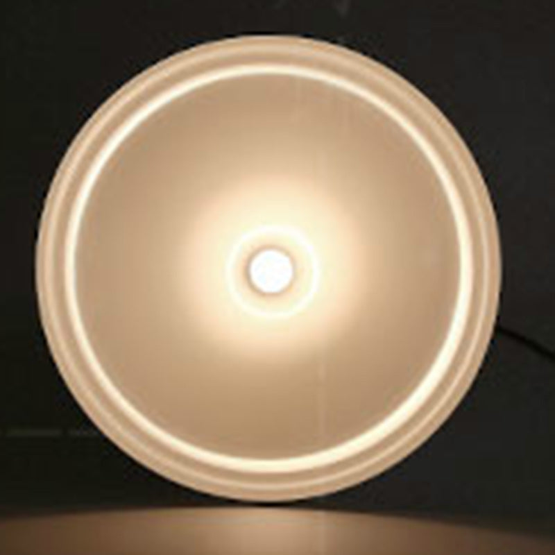 Modern Minimalist Round Pot Lid Shape Solid Wood Aluminum 1-Light Pendant Light For Living Room
