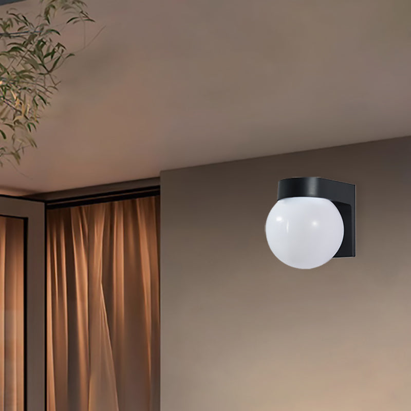 Modern Simplicity Waterproof Orb Polycarbonate Acrylic 1-Light Wall Sconce Lamp For Outdoor Patio