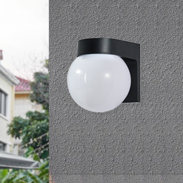 Modern Simplicity Waterproof Orb Polycarbonate Acrylic 1-Light Wall Sconce Lamp For Outdoor Patio