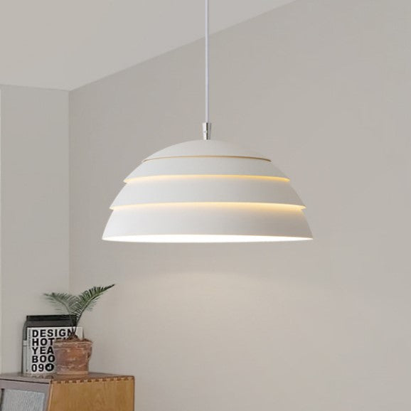 Modern Minimalist Half Circle Dome Iron 1-Light Pendant Light For Living Room