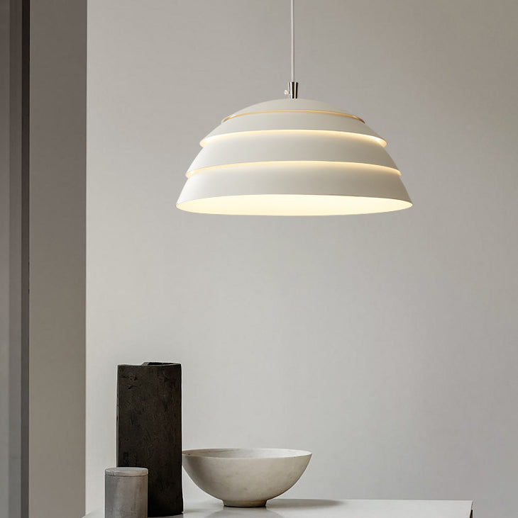 Modern Minimalist Half Circle Dome Iron 1-Light Pendant Light For Living Room