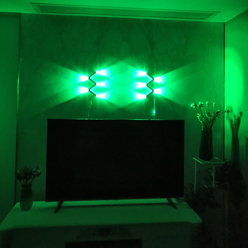 Modern Minimalist Line W Shape ABS Acrylic LED Wall Sconce Lamp For Bedroom