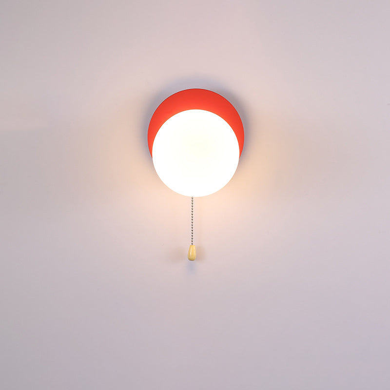 Modern Minimalist Round Square Triangle Orb Iron Glass 1-Light Wall Sconce Lamp For Living Room