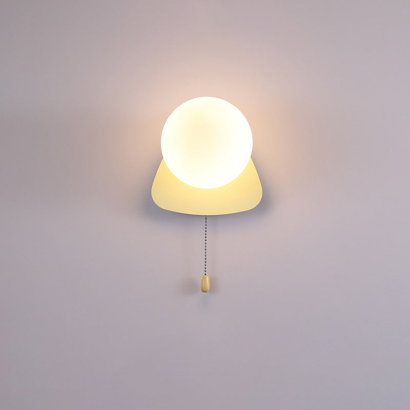 Modern Minimalist Round Square Triangle Orb Iron Glass 1-Light Wall Sconce Lamp For Living Room