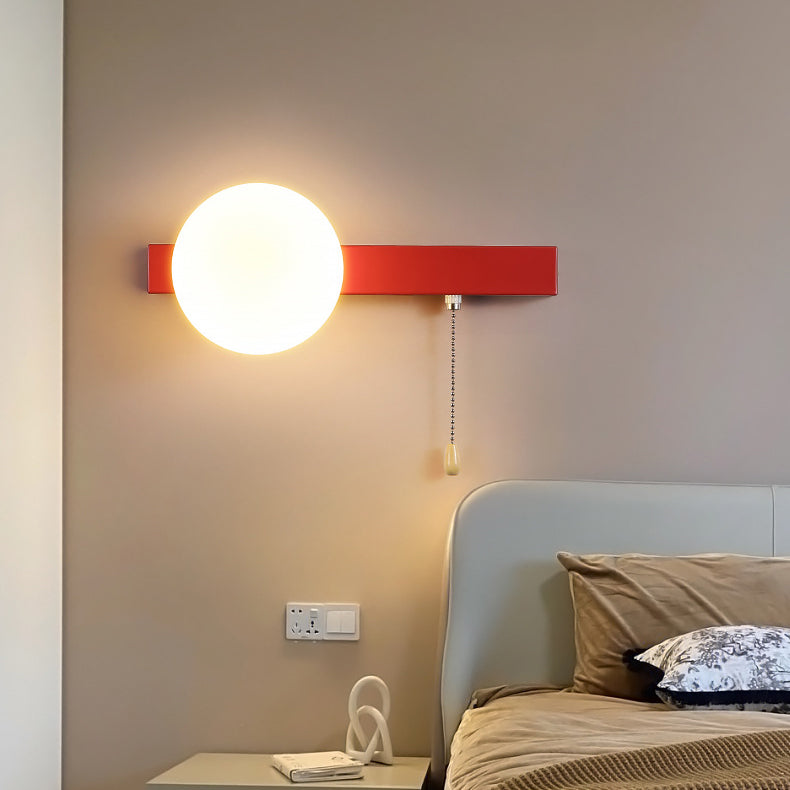 Modern Minimalist Round Square Triangle Orb Iron Glass 1-Light Wall Sconce Lamp For Living Room