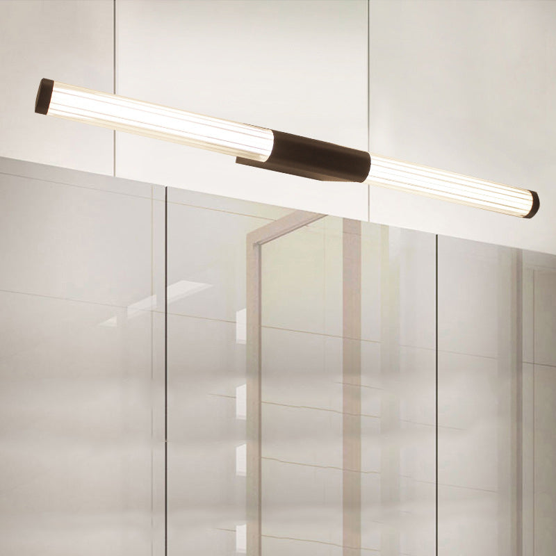 Modern Minimalist Cylindrical Iron Base Aluminum Acrylic Shade LED Vanity Lamp Wall Sconce Lamp For Bathroom