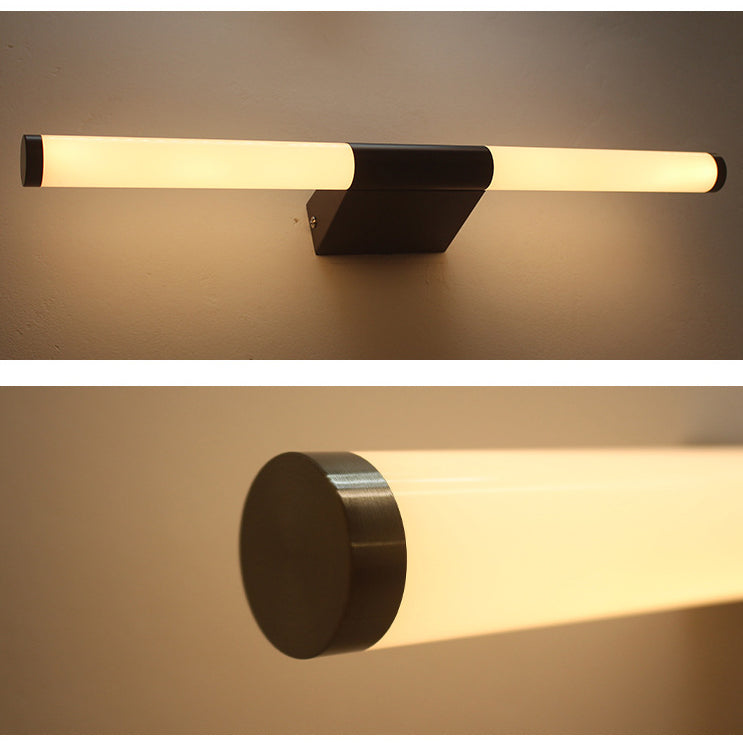 Modern Minimalist Cylindrical Iron Base Aluminum Acrylic Shade LED Vanity Lamp Wall Sconce Lamp For Bathroom