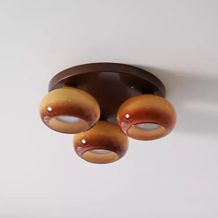 مصباح سقف عصري بتصميم عتيق، مصنوع من الحديد والزجاج، بإضاءة 3/5، شبه مدمج، لغرفة المعيشة