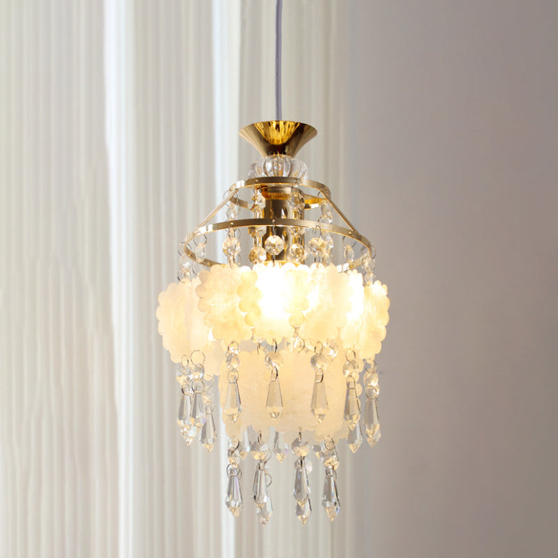 Contemporary Creative Round Shell Butterfly Grape Shape Glass Hardware 1-Light Pendant Light For Living Room