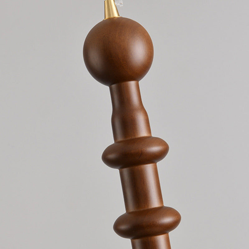 伝統的なヴィンテージドームシリンダーレースファブリックシェード木製ハードウェアフレーム1ライトペンダントライトリビングルーム用