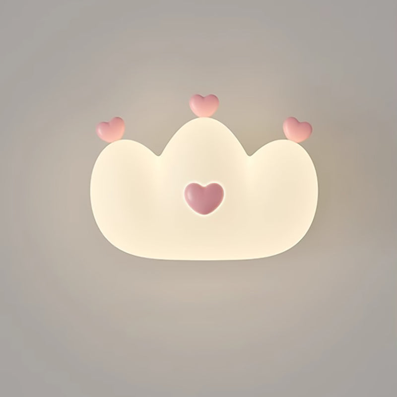 Contemporary Creative Kids Crown Animal Iron PE LED Wall Sconce Lamp For Bedroom